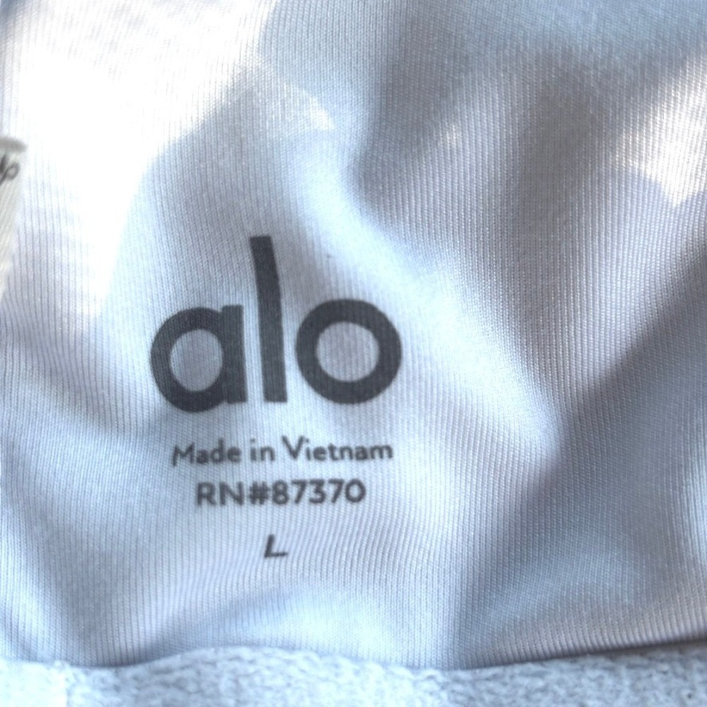 Alo Yoga Elevate Rib Tank White L Criss Cross Built In Bra Workout Top, Large - Picture 7 of 8